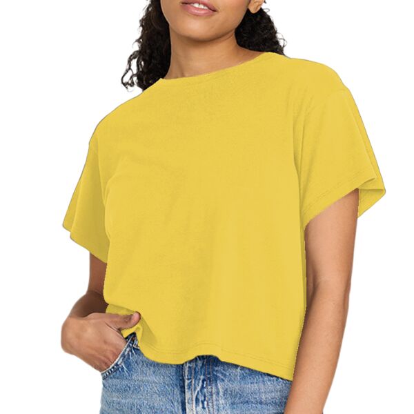 Ladies' USA Made Organic Cotton Rib Crop T-Shirt Thumbnail