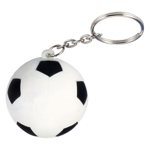 Soccer Ball Shape Stress Ball Keychain Thumbnail