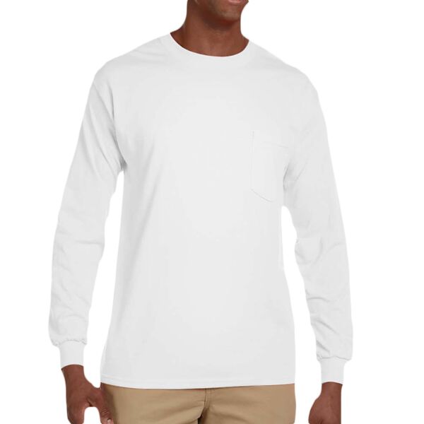 Adult Ultra Cotton® Long-Sleeve Pocket T-Shirt Thumbnail