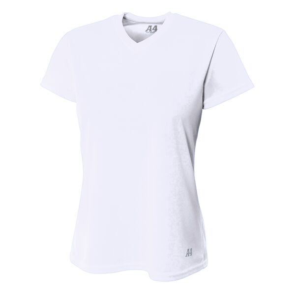 Ladies' Birds-Eye Mesh V-Neck T-Shirt Thumbnail