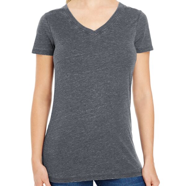 Ladies' Vintage Dye Short-Sleeve V-Neck T-Shirt Thumbnail