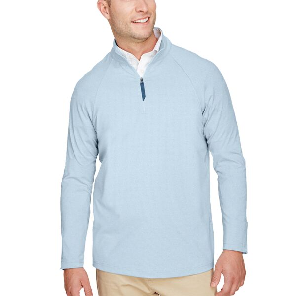 CrownLux Performance® Men's Clubhouse Micro-Stripe Quarter-Zip Thumbnail